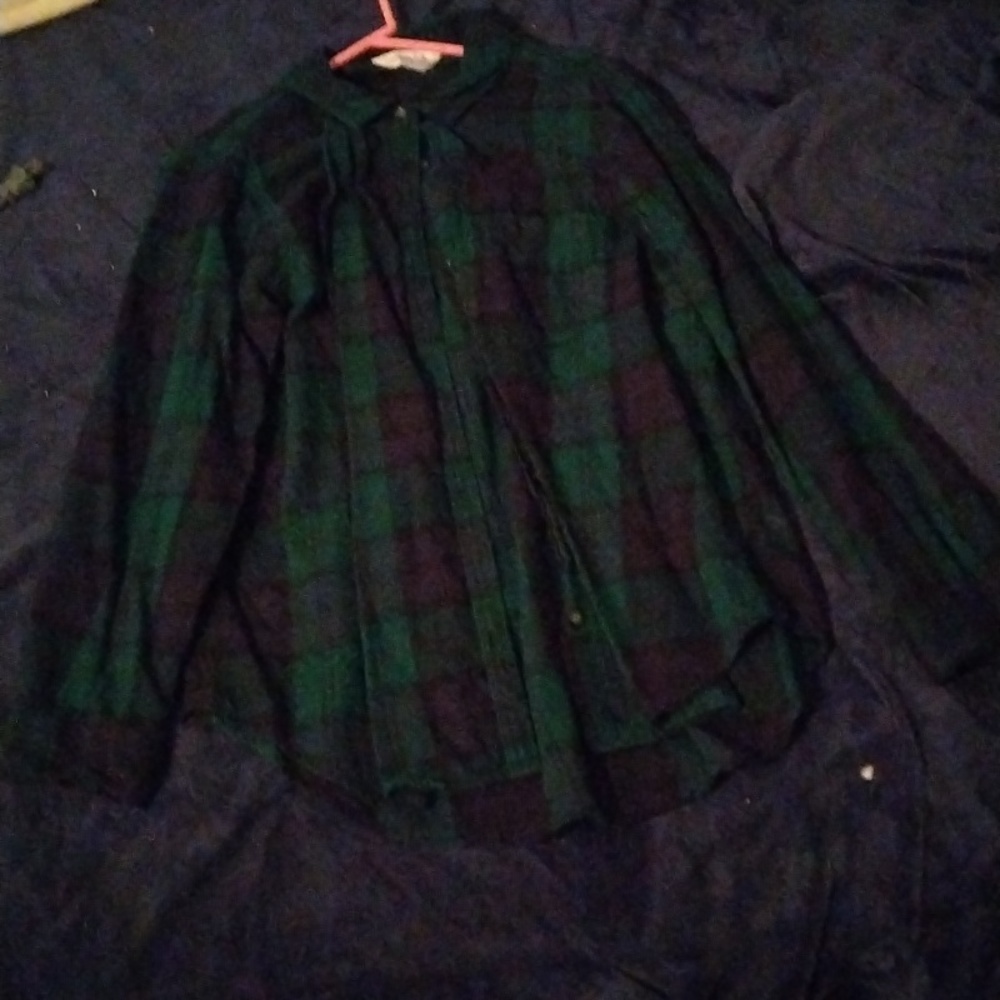 A butten down long sleeve shirt